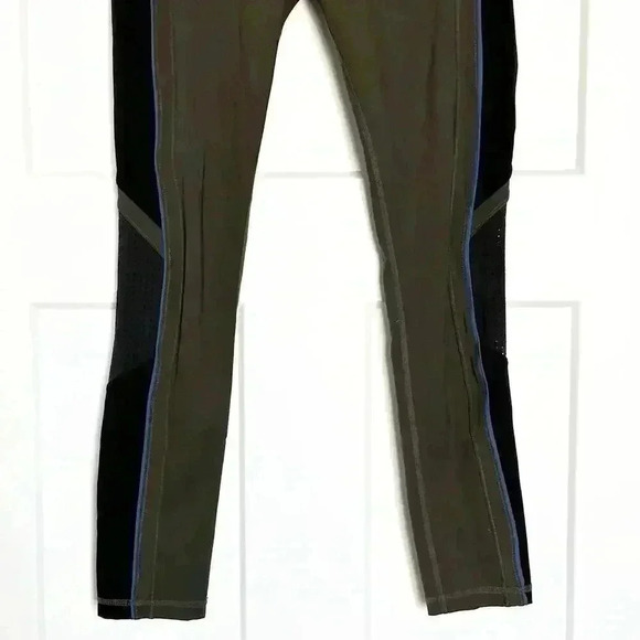 THE UPSIDE Army Green Midi Drawstring Active Skinny Leggings Arrow Logo Size 6 - Picture 4 of 9